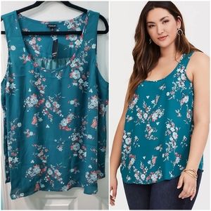 Torrid Teal Floral Tank 3x